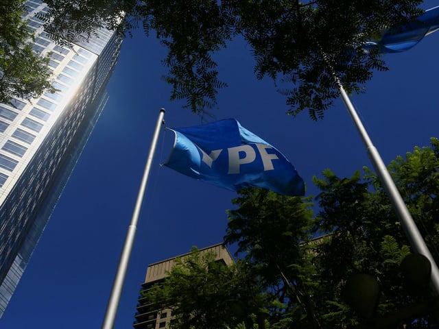 FILE PHOTO: The headquarters of Argentina's state energy company YPF is seen in Buenos Aires, Argentina February 10, 2021. Picture taken February 10, 2021. REUTERS/Matias Baglietto/File Photo