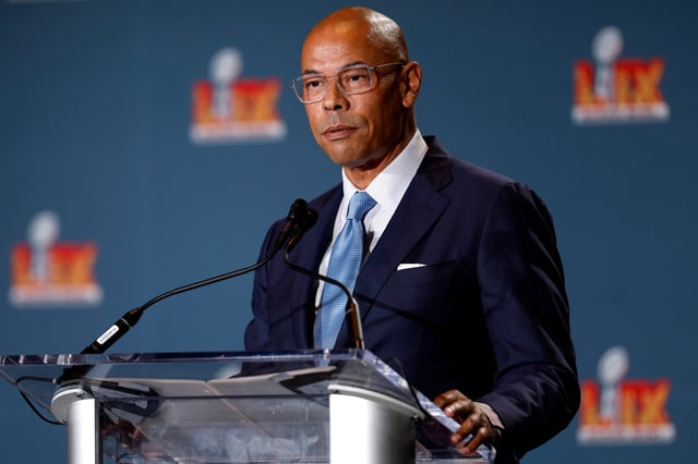 NEW ORLEANS, LOUISIANA - FEBRUARY 05: NFLPA Executive Director Lloyd Howell discusses the state of the union and its direction for the upcoming year before fielding questions from the media on February 05, 2025 in New Orleans, Louisiana. (Photo by Sean Gardner/Getty Images)