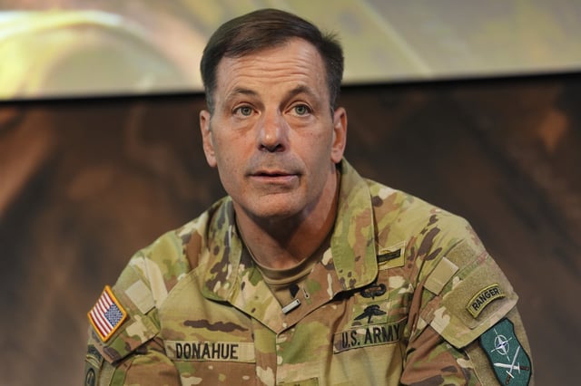 Commanding General, US Army Europe and Africa General Christopher Donahue at the Royal United Services Institute (Rusi) conference, at Church House, Westminster, taken on June 18, 2025.