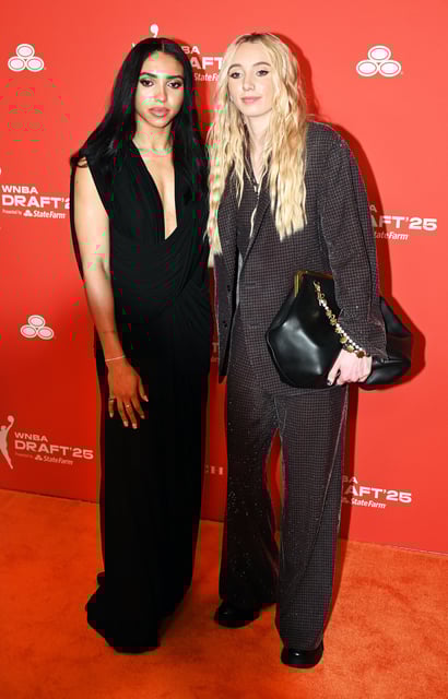 Azzi Fudd and Paige Bueckers on April 14, 2025, in NYC.