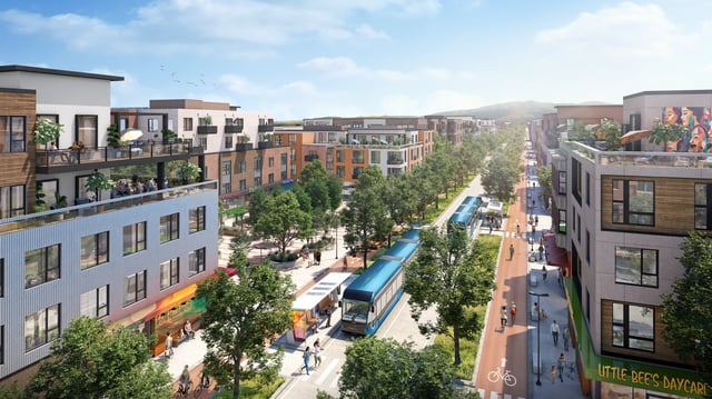 Renderings from California Forever illustrate potential jobs, housing, and shopping areas spanning 100 square miles in Solano County.