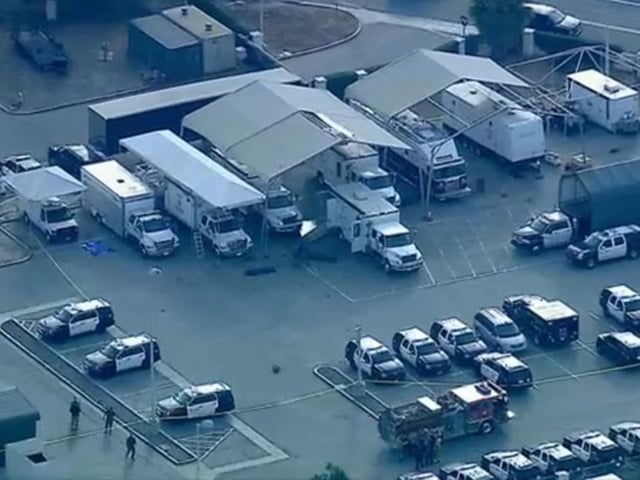 El centro de entrenamiento de la policía de Los Ángeles, tras la explosión que dejó tres muertos. Foto: X