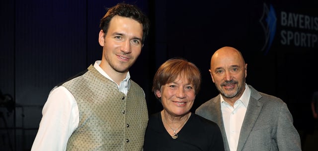 Felix Neureuther im Jahr 2019 mit seinen Eltern Rosi Mittermeier und Christian Neureuther