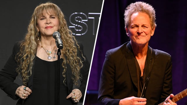 (L-R) Stevie Nicks and Lindsey Buckingham.