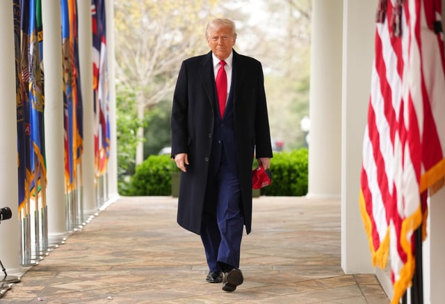 WASHINGTON, DC - APRIL 02: U.S. President Donald Trump arrives to speak during a “Make America Wealthy Again” trade announcement event in the Rose Garden at the White House on April 2, 2025 in Washington, DC. Touting the event as “Liberation Day”, Trump is expected to announce additional tariffs targeting goods imported to the U.S. (Photo by Andrew Harnik/Getty Images)