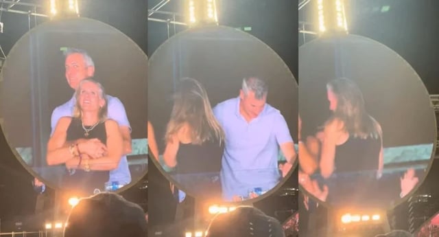Andy Byron et sa collègue, lors du concert de Coldplay à Boston, dans le Massachusetts, le 16 juillet. 