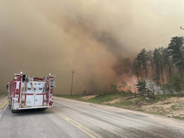 A photo of the wildfire that reached Beauval, Sask. on July 10, 2025.