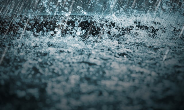 A stock photo of heavy rain.