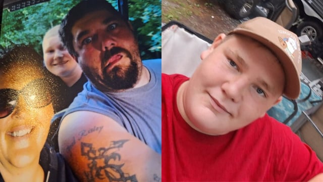 Devin Young's parents (L) and Devin Young.
