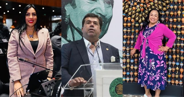 La diputada Adriana Belinda Quiroz Gallegos, el diputado Pedro Haces Barba y la diputada Petra Romero Gómez. Foto: Instagram @adrianaquiroznl, X @PedrohacesO, Facebook Petrita Romero
