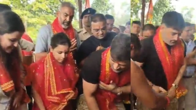 MS Dhoni and his family visit Maa Dewri Mandir in Ranchi | Image: X (Screengrab)