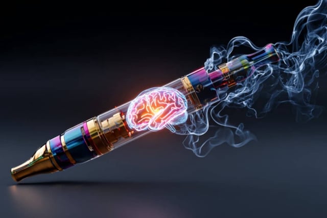 The research further explored how these flavor chemicals interact at the molecular level, showing that green apple and vanilla compounds can affect nicotinic acetylcholine receptor (nAChR) function—proteins known to play a central role in nicotine addiction. Credit: Neuroscience News