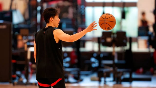 The Chicago Bulls’ Yuki Kawamura attends a summer league practice session on July 7, 2025, at the Advocate Center in Las Vegas. (Eileen T. Meslar/Chicago Tribune/TNS)