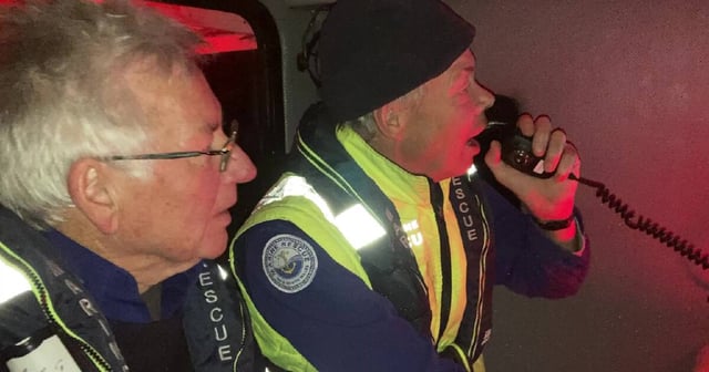 Marine Rescue NSW volunteers searching for a missing fisherman off Batemans Bay on Saturday, July 19. Picture supplied