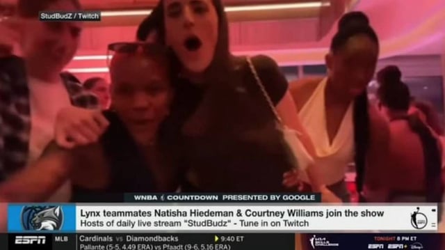 Minnesota Lynx players Courtney Williams and Natisha Hiedeman stream live from a WNBA All-Star party in Indianapolis.