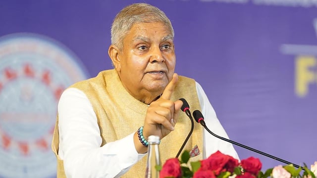 Vice president Jagdeep Dhankhar during an event in Muzaffarpur, Bihar.