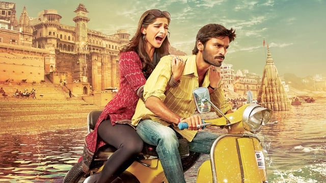 Sonam Kapoor and Dhanush in a poster of Aanand L Rai's Raanjhanaa.