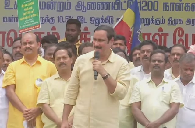 Anbumani holds protest in Villupuram amid ongoing rift in PMK