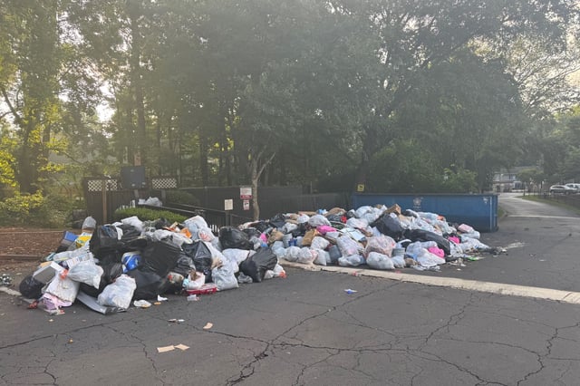 A photo shared by Teamsters on social media shows trash piling up by the roadside. &#34;Scenes like these will continue and escalate until our members secure fair contracts,&#34; the union said on July 15.