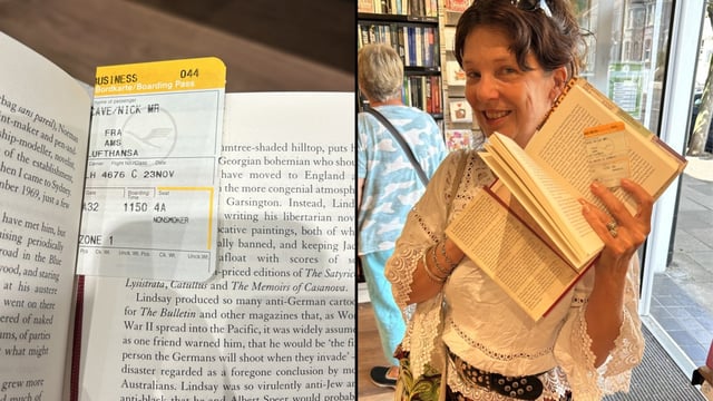 A Lufthansa boarding pass was among the objects from Nick Cave’s life found in the books