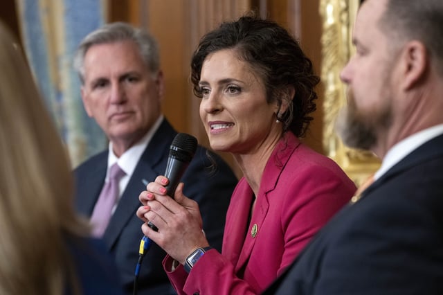FILE - Rep. Julia Letlow, R-La., speaks, March 1, 2023, on Capitol Hill in Washington. (AP Photo/Jacquelyn Martin, File)