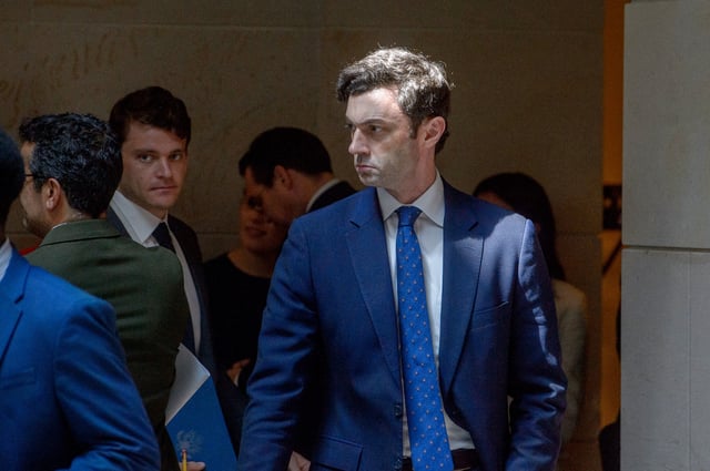 Sen. Jon Ossoff, D-Ga., departs following a classified briefing on President Donald Trump's directed strikes on Iranian nuclear facilities last weekend, at the Capitol in Washington, Thursday, June 26, 2025. (AP Photo/Rod Lamkey, Jr.)