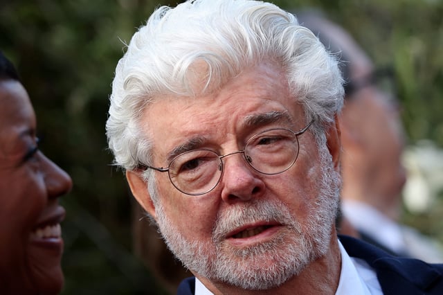 Director George Lucas attends the 50th American Film Institute (AFI) Life Achievement Award ceremony at The Dolby Theatre in Hollywood, California on April 26, 2025.