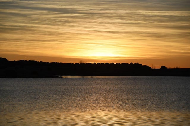 Sunrise over Lake Pueblo State Park for the Colorado Parks and Wildlife annual Walleye spawn operation March 22, 2018.