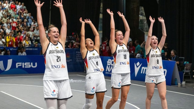 Deutschlands Siegerinnen im 3x3-Basketball