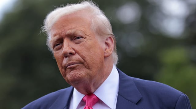 U.S. President Donald Trump speaks to the media as he departs the White House on July 15, 2025 in Washington, DC.  (Photo by Anna Moneymaker/Getty Images)