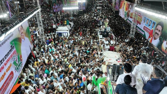 Leader of Opposition Edappadi Palaniswami at a campaign rally for the 2026 assembly polls. (HT photo)