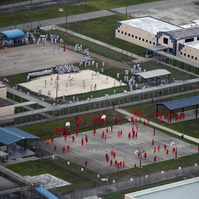 An aerial view of Krome North Service Processing Center, one of three Florida immigration detention facilities whose conditions were documented in a Human Rights Watch report published Monday.