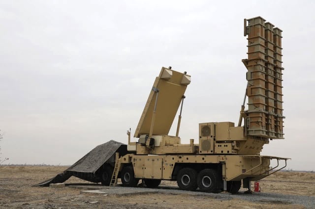 This photo provided Sunday, Jan. 12, 2025, by the Iranian Army, shows a missile system during a military drill, Iran.