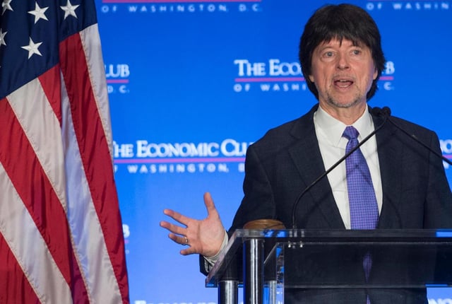 Burns in 2025 is lamenting the cuts to NPR and PBS passed by Congress and sent to President Donald Trump’s desk. (Saul Loeb/Getty Images North America/TNS)