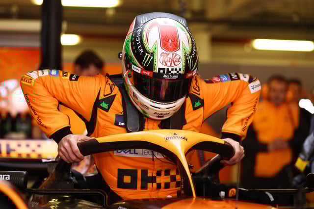Pato O&#39;Ward of Mexico and McLaren prepares to drive in the garage during practice ahead of the F1 Grand Prix of Mexico at Autodromo Hermanos Rodriguez on October 25, 2024 in Mexico City, Mexico.
