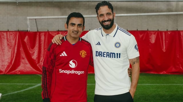 India head coach Gautam Gambhir (L) and Manchester United manager Ruben Amorim. | Image: Instagram/@adidas
