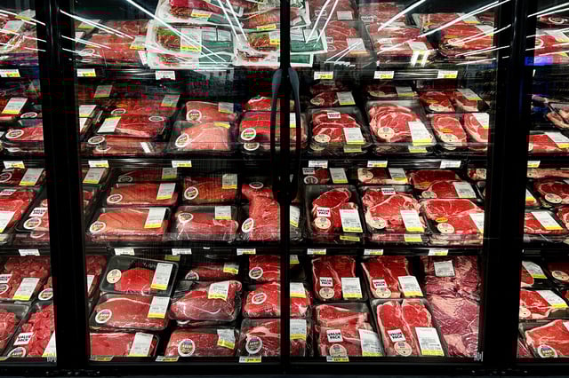 Beef sold at a store in Annapolis, Maryland, on April 4, 2025.