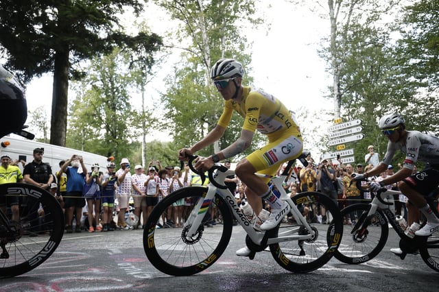 Cycling - Tour de France - Stage 15 - Muret to Carcassonne - Muret, France - July 20, 2025 UAE Team Emirates XRG's Tadej Pogacar in action during Stage 15 REUTERS/Benoit Tessier