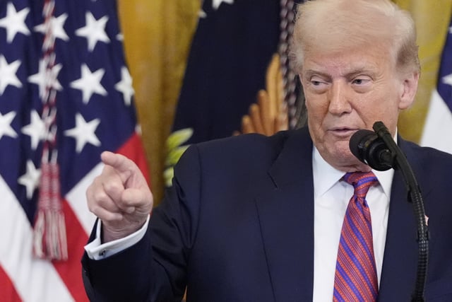 President Donald Trump speaks at an event for the signing of the GENIUS Act, a bill that regulates stablecoins, a type of cryptocurrency, in the East Room of the White House, Friday, July 18, 2025, in Washington.