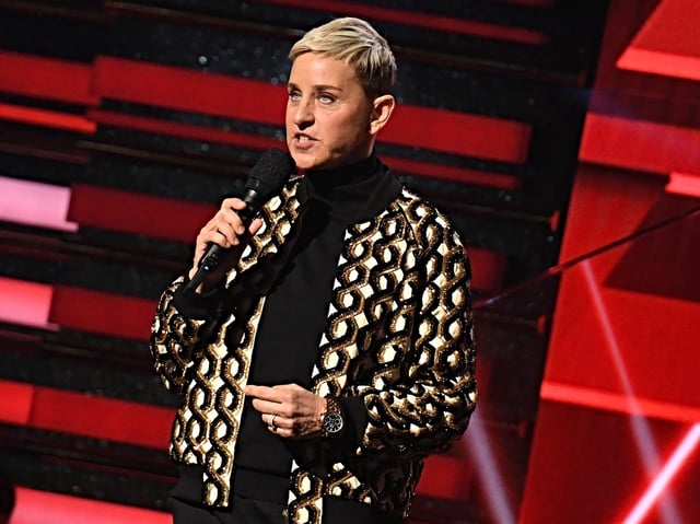 US comedian Ellen DeGeneres introduces Lil Nas X and Billy Ray Cyrus during the 62nd Annual Grammy Awards on January 26, 2020, in Los Angeles. (Photo by Robyn Beck / AFP)