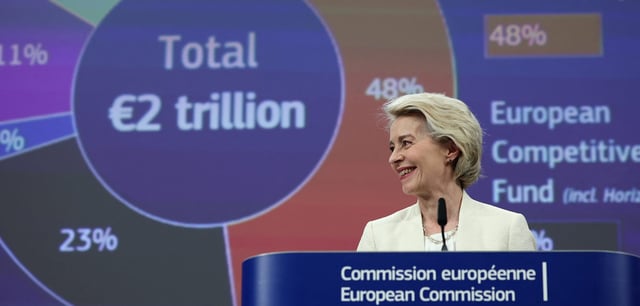 EU-Kommissionspräsidentin Ursula von der Leyen bei der Vorstellung des neuen Mega-Haushalts