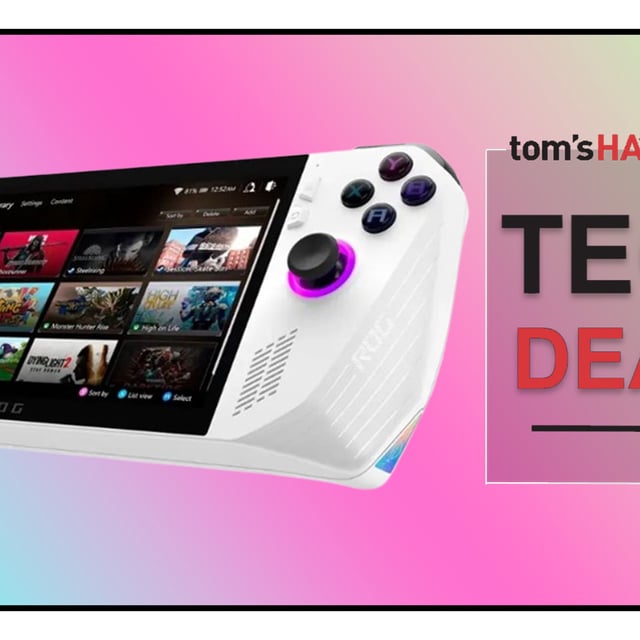 Tech Deals cover featuring an Asus ROG Ally Z1 Extreme gaming handheld