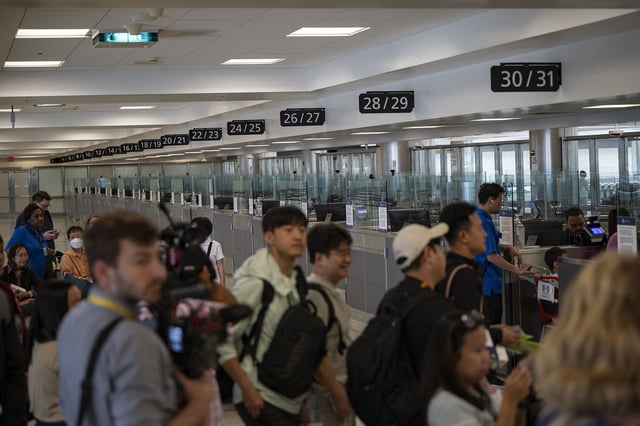 WASHINGTON, UNITED STATES - JUNE 29: A general view of Dulles International Airport during a media briefing tour organized by the U.S. Department of State's Foreign Press Center to present procedures related to incoming foreign nationals in Washington, United States, on June 29, 2025. (Photo by Celal Gunes/Anadolu via Getty Images)