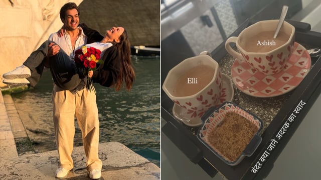 Elli AvrRam Enjoys Chai Time With 'Unexpected' Friend Ashish Chanchlani - WATCH