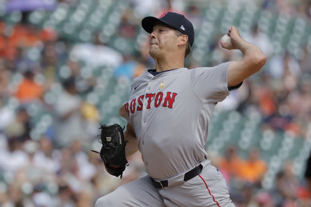 FILE PHOTO :Sep 1, 2024; Detroit, Michigan, USA;  Boston Red Sox pitcher Rich Hill (44) pitches in the fifth inning against the Detroit Tigers at Comerica Park. Mandatory Credit: Rick Osentoski-USA TODAY Sports/File Photo