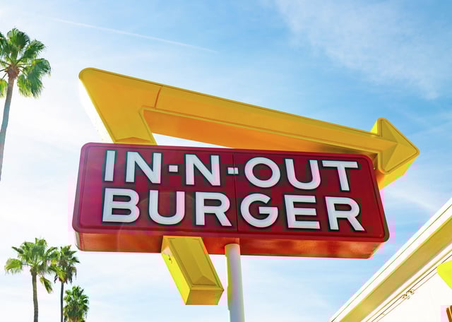 General view of the In-N-Out Burger on Sunset Boulevard on Oct. 21, 2021, in Hollywood, Calif.