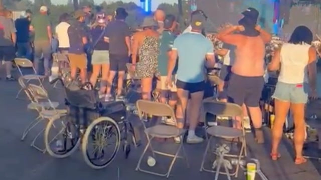 Fans at Heaton Park were seen leaving their wheelchairs and crutches to stand during Oasis’s reunion concert