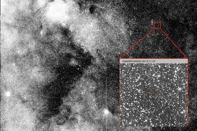 A picture of the observation of comet 3I/ATLAS when it was discovered on July 1, 2025. The NASA-funded ATLAS survey telescope in Chile first reported that the comet originated from interstellar space.