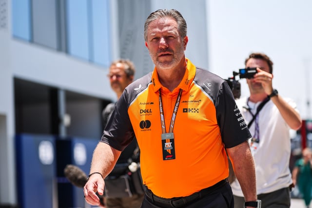 McLaren CEO Zak Brown walks in the paddock during practice ahead of the F1 Grand Prix of Saudi Arabia at Jeddah Corniche Circuit on April 18, 2025 in Jeddah, Saudi Arabia.