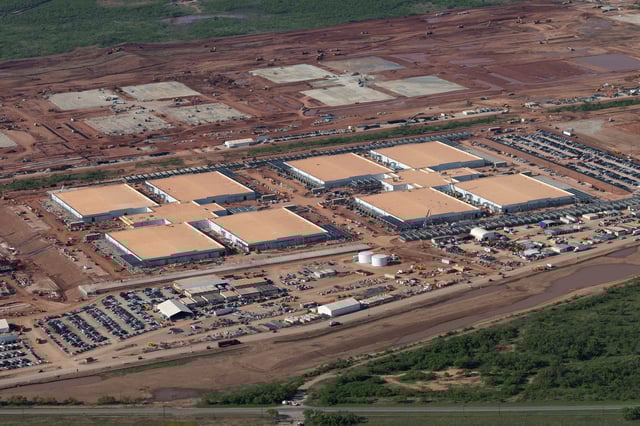 An aerial view shows construction underway on a Project Stargate AI infrastructure site, a collaboration between three large tech companies – OpenAI, SoftBank, and Oracle - in Abilene, Texas, U.S., April 23, 2025. REUTERS/Daniel Cole/File Photo